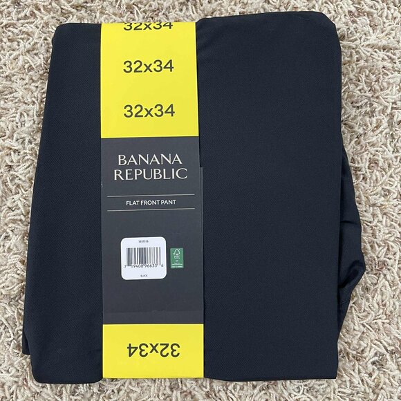 Banana Republic Men's Flat Front Pants Black, Size 32x34 (New) - Picture 6 of 8